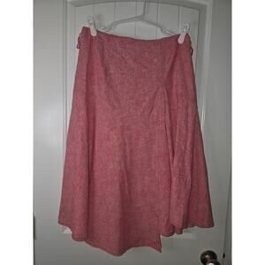 New York and Company Linen Blend Asymmetrical Hem Midi Medium ❤️